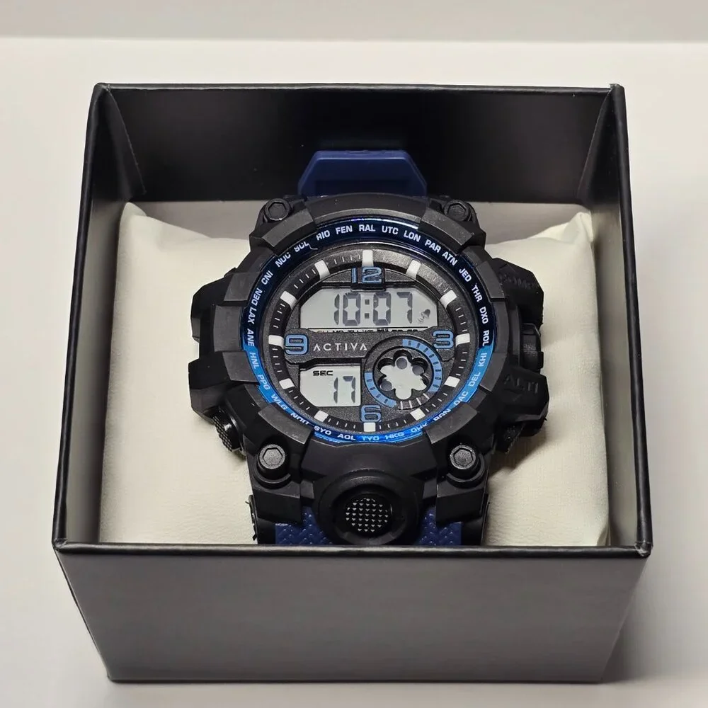 Activa Endurance X Invicta Men's Digital Watch - 54.5mm. Blue Camo (ACW435-003)
